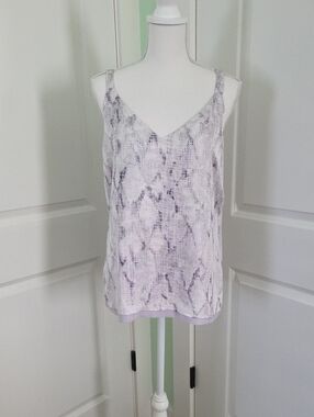 White House Black Market Reversable Lavender Snake-Print V-Neck Cami